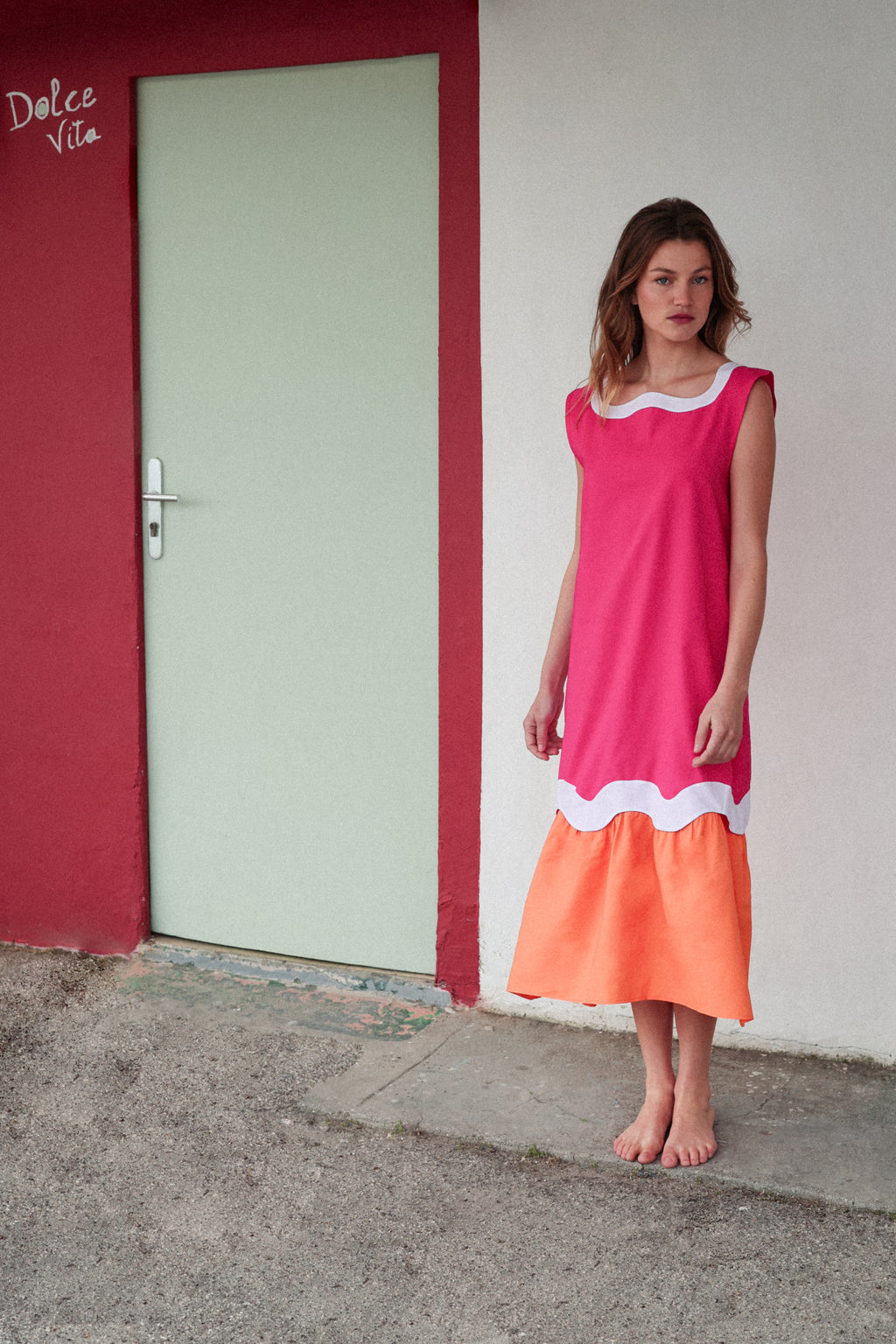 Robe Vague (Fuchsia/Orange)