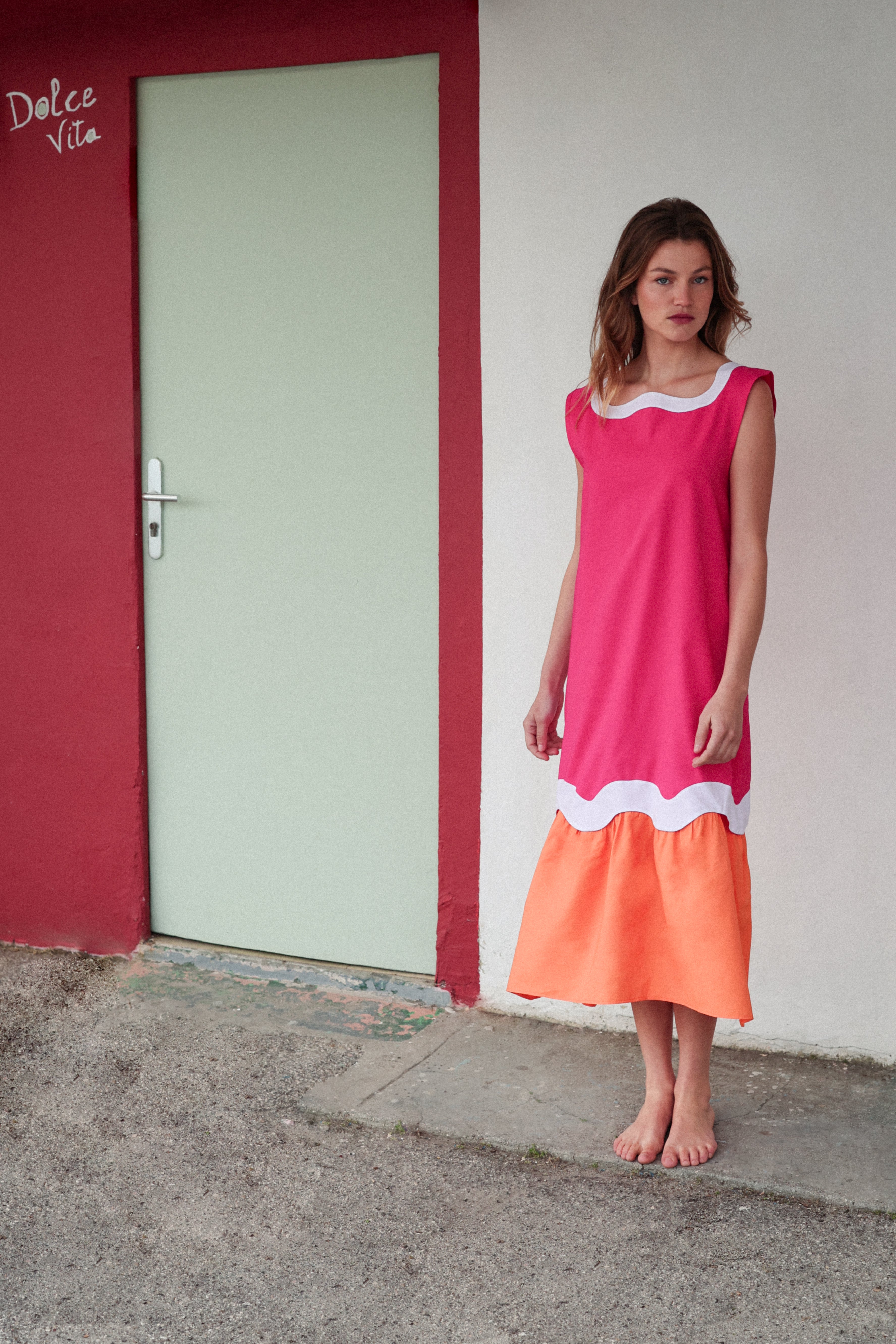 Robe Vague (Fuchsia/Orange)