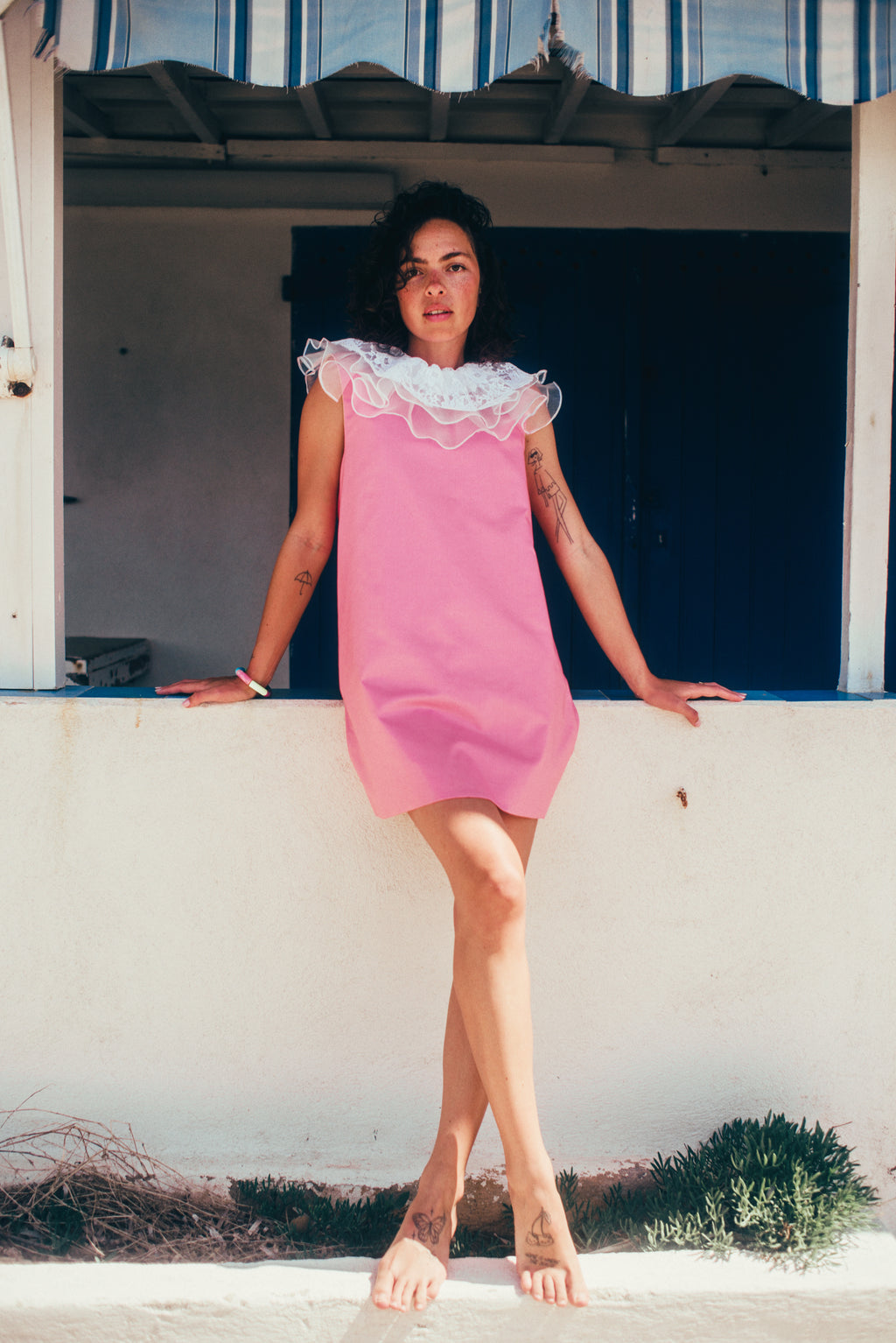 Robe L'Audacieuse (Rose/Jaune pâle)