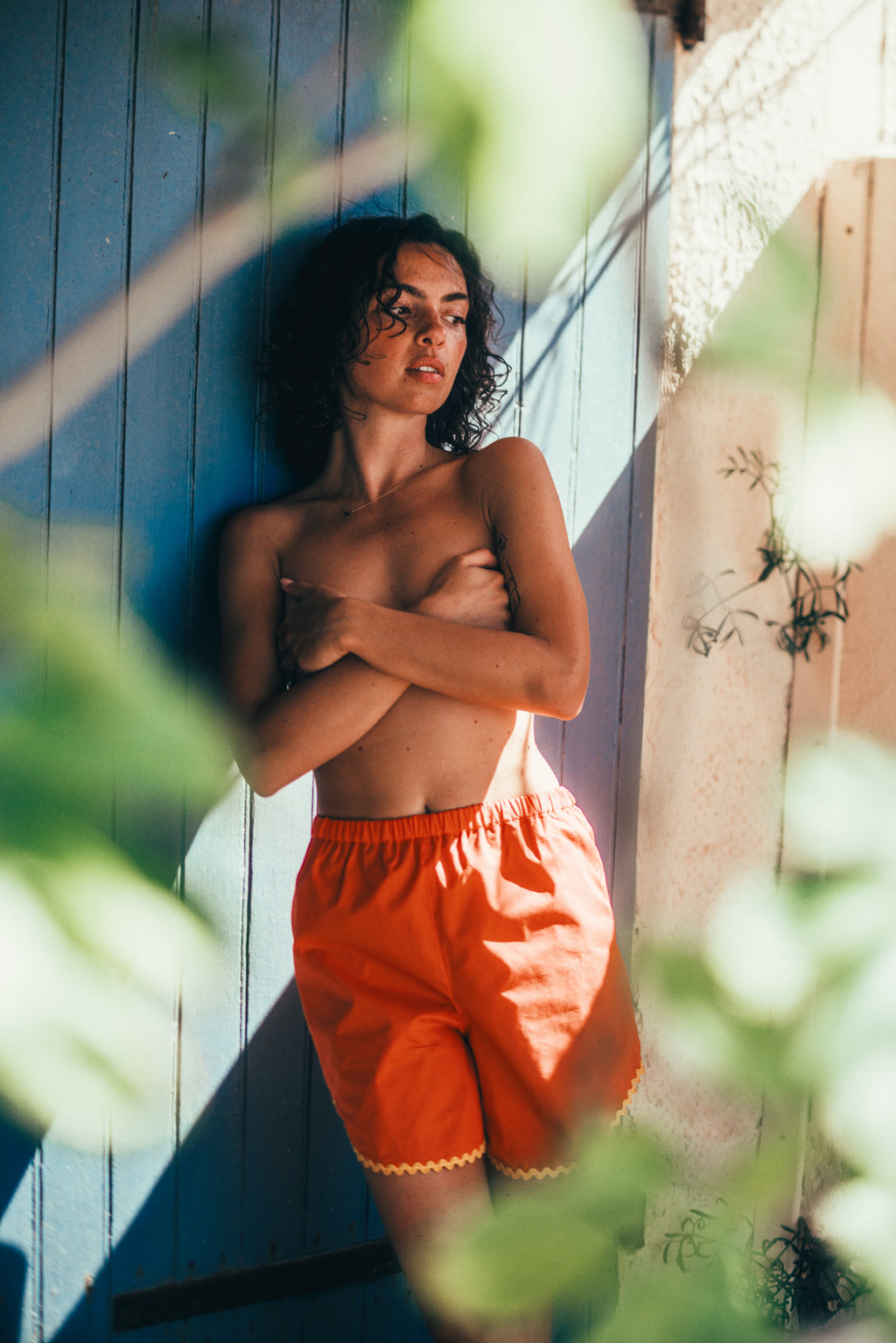 Short Coquillage (Caramel/Corail)