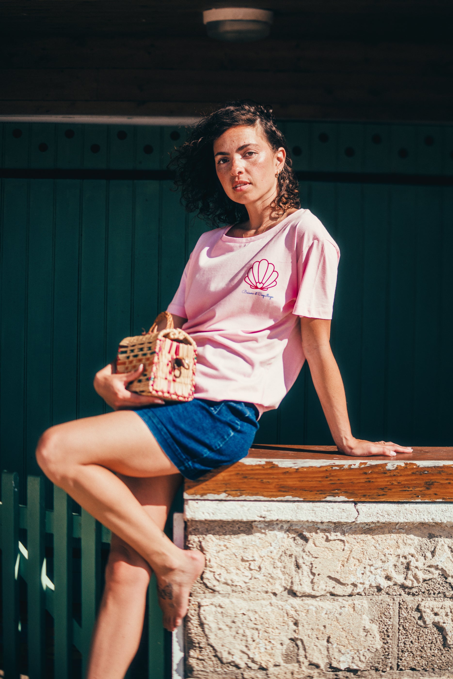 T-Shirt Baisers et Coquillages (Rose)