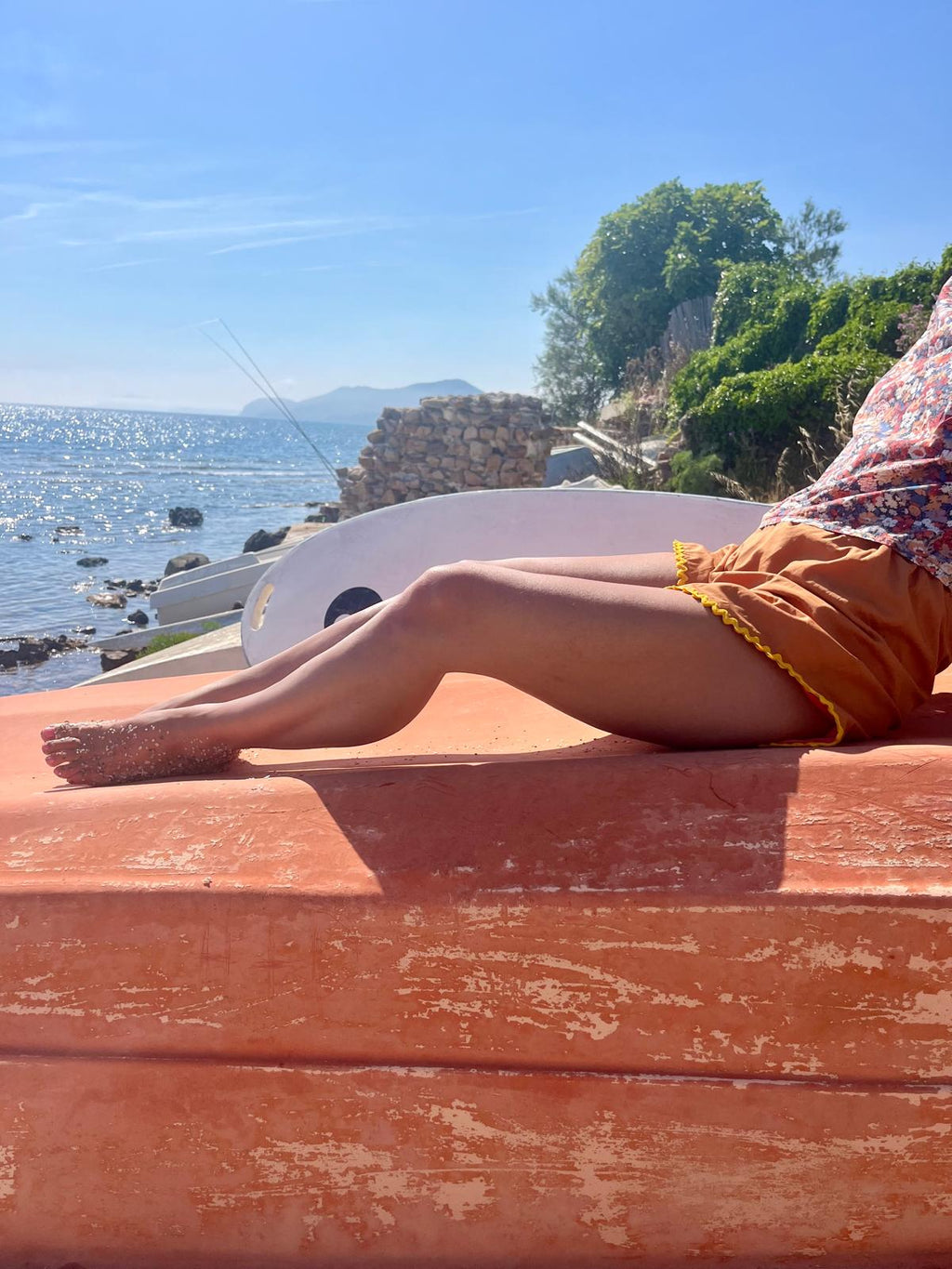 Short Coquillage (Caramel/Corail)