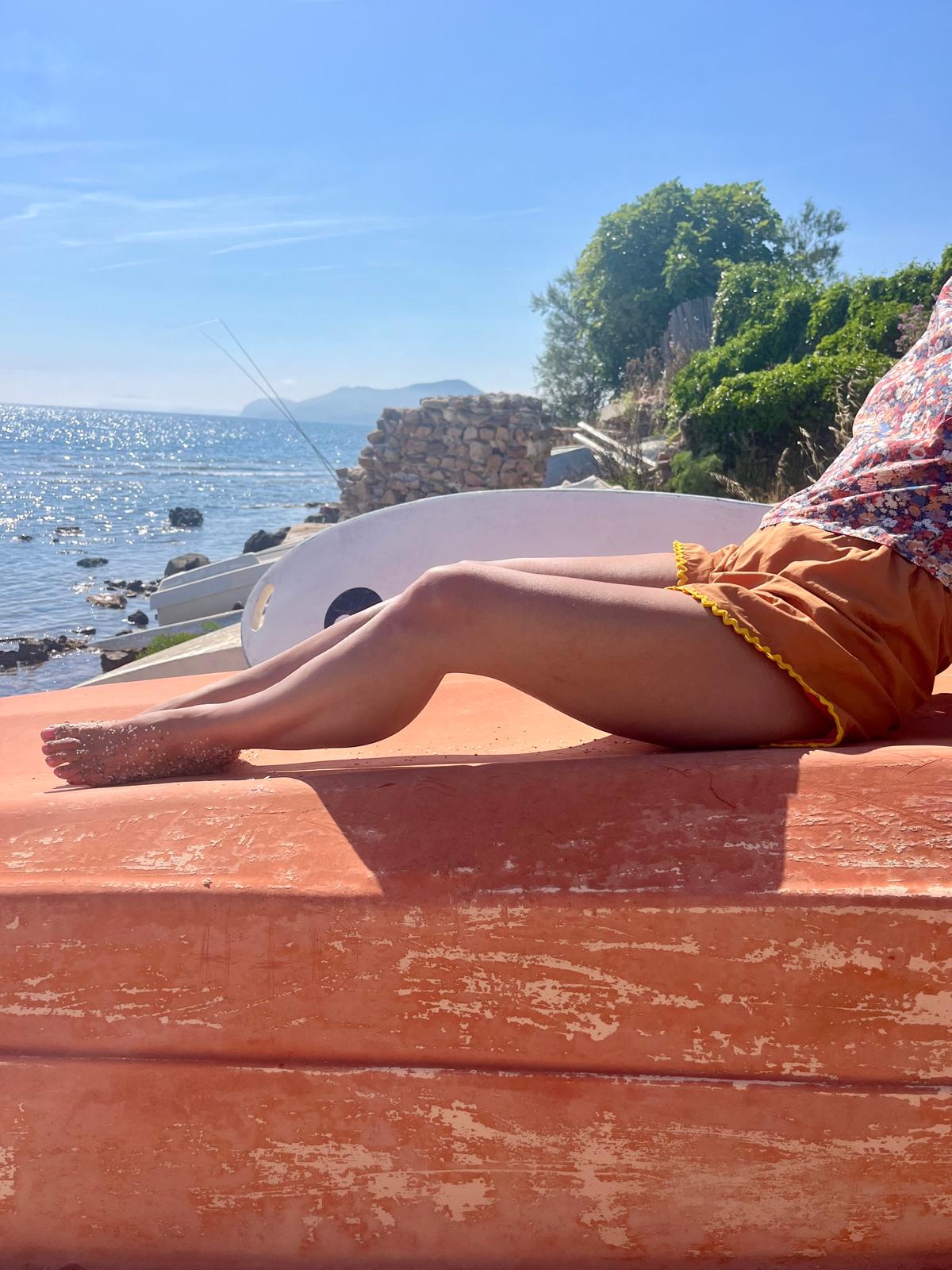 Short Coquillage (Caramel/Corail)